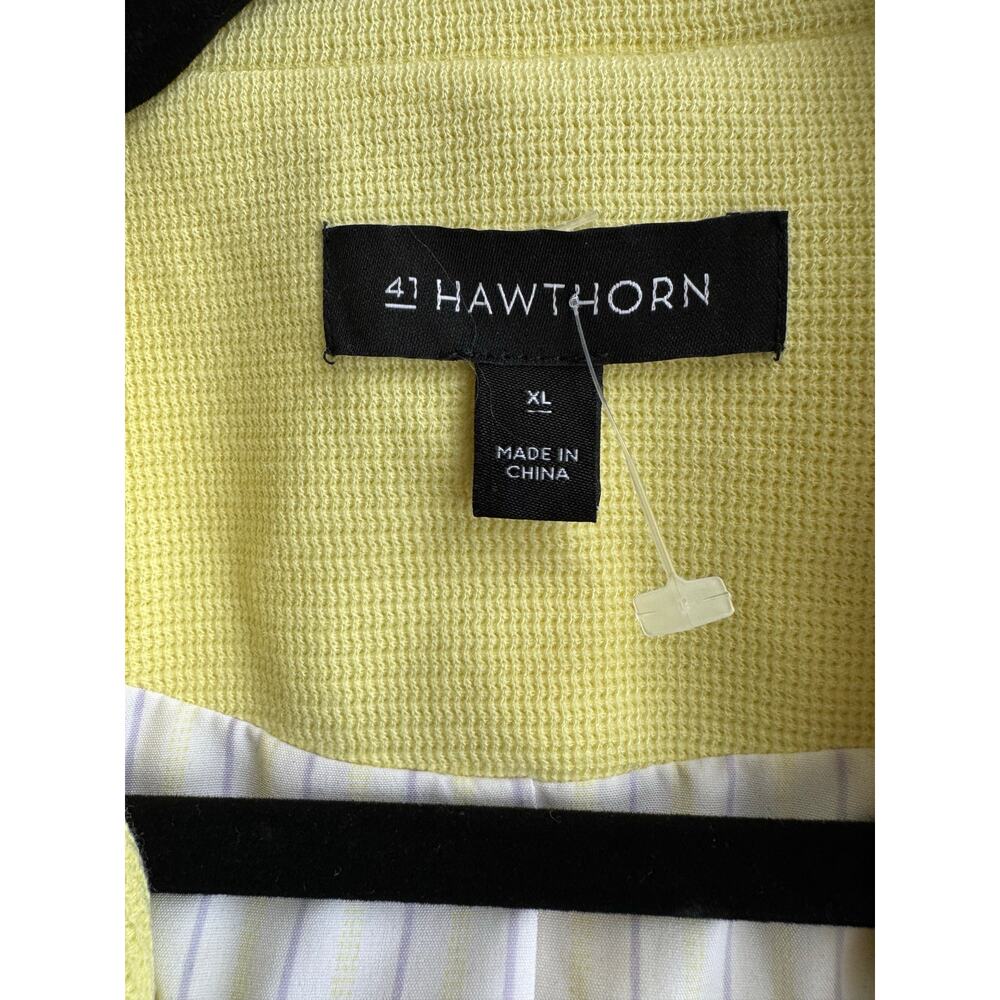 NWOT 41 Hawthorn Open Front Roll-up Sleeves Yellow Blazer Size XL - Picture 7 of 8